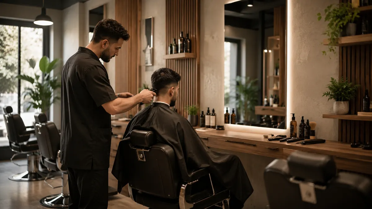 Barbería moderna preparada para gestionar reservas online